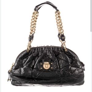 Marc Jacobs Black Quilted Leather Shoulder Bag with Dust Bag